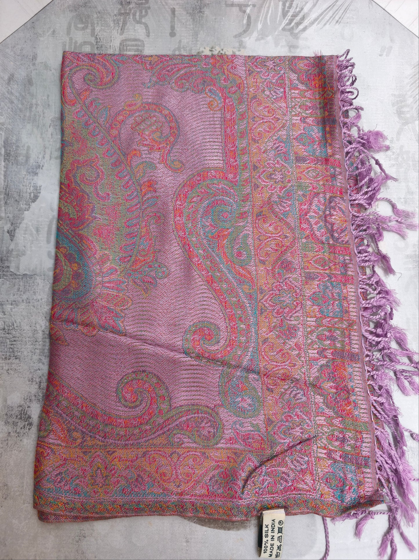 Pashmina Foulard Scarf Silk 100% India cm 195X75 38S