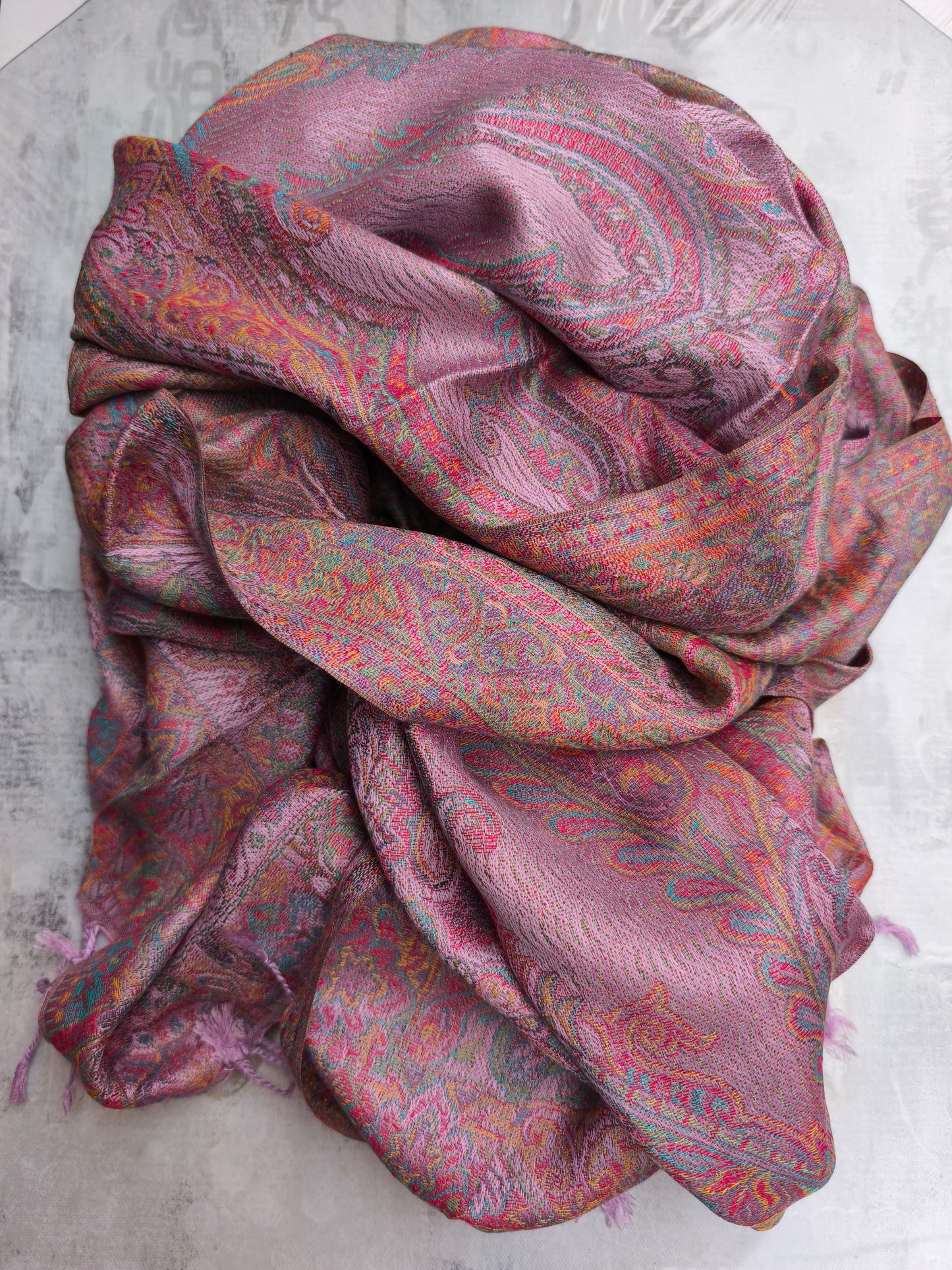 Pashmina Foulard Scarf Silk 100% India cm 195X75 38S
