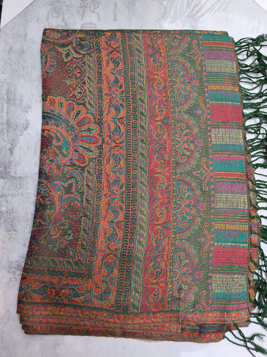 Pashmina Foulard Sciarpa Seta 100% India cm 195X75 39S