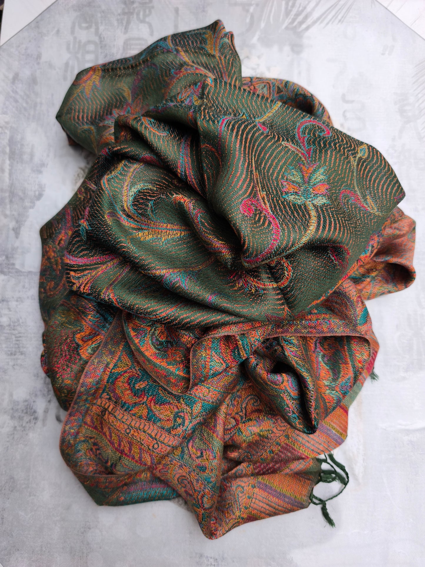 Pashmina Foulard Scarf 100% Indian Silk cm 195X75 39S
