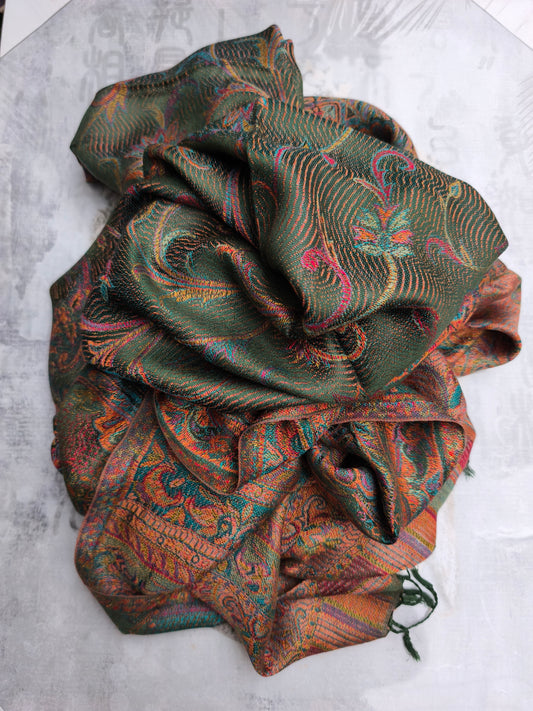Pashmina-Foulard-Schal, 100 % indische Seide, 195 x 75 cm, 39S