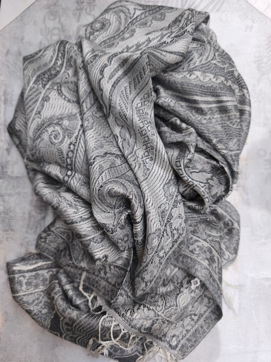 Pashmina-Foulard-Schal, 100 % indische Seide, 195 x 75 cm, 40S