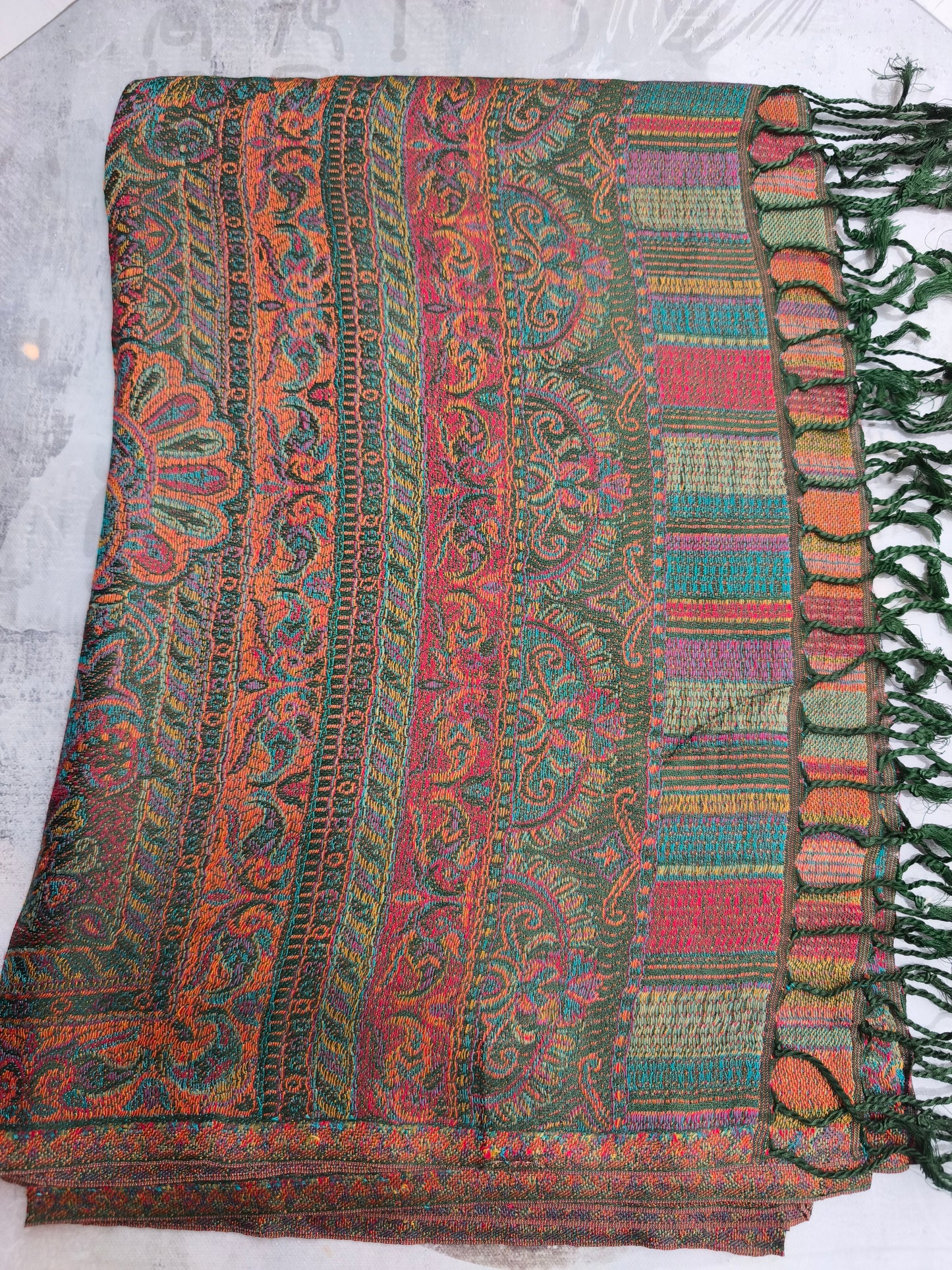 Pashmina Foulard Scarf 100% Indian Silk cm 195X75 41S