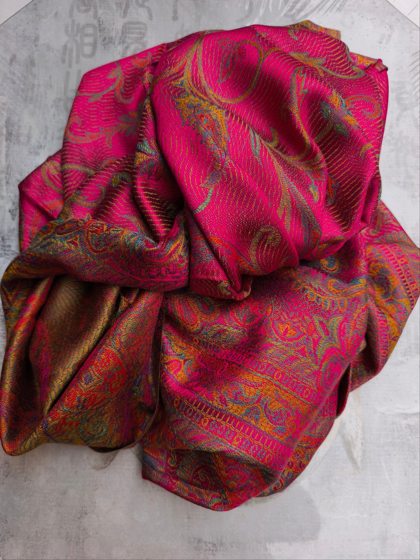 Pashmina Foulard Scarf Silk 100% India cm 195X75 43S
