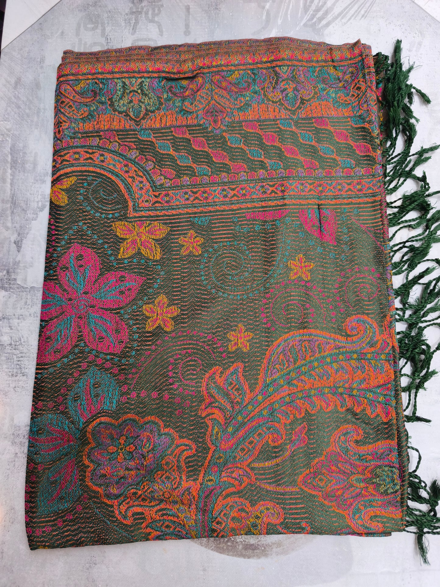 Pashmina Foulard Scarf 100% Indian Silk cm 195X75 44S