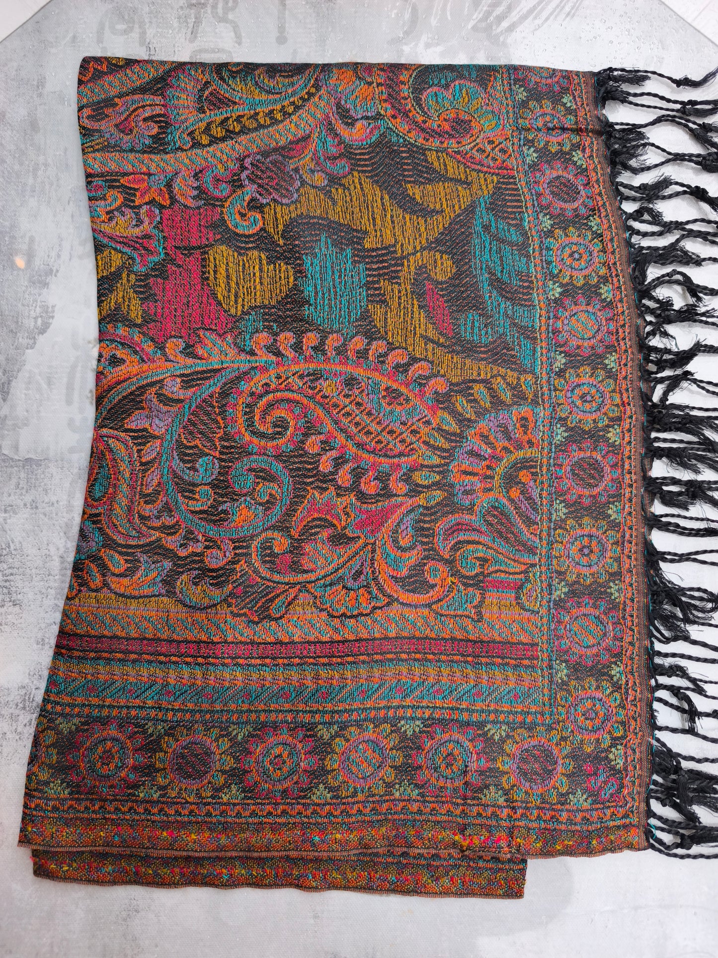 Pashmina Foulard Scarf Silk 100% India cm 195X75 46S