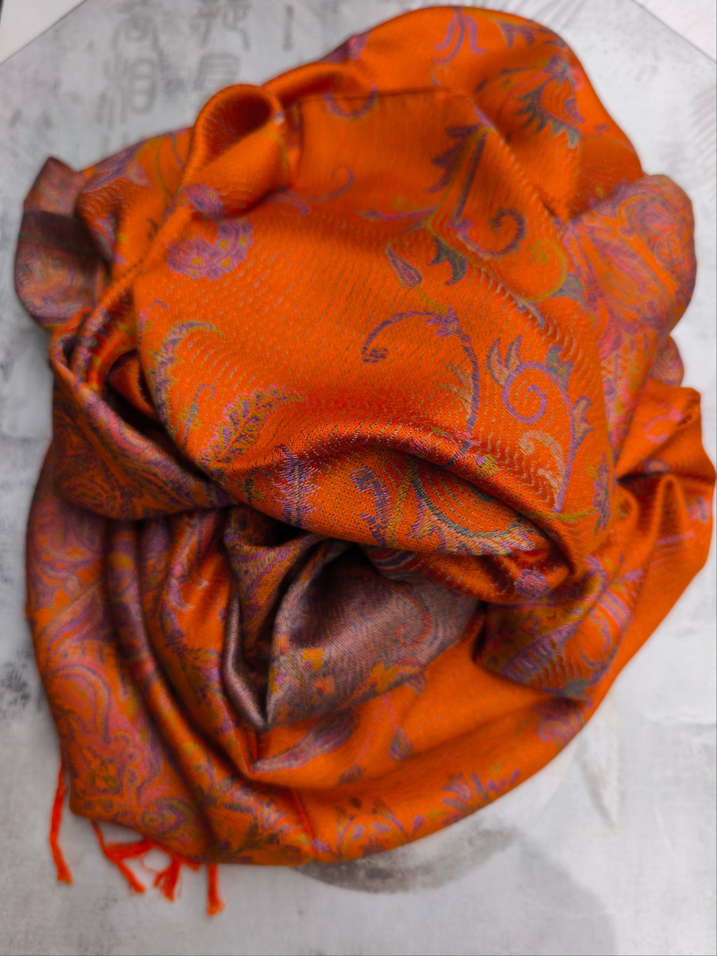 Pashmina Foulard Scarf 100% Indian Silk cm 195X75 47S