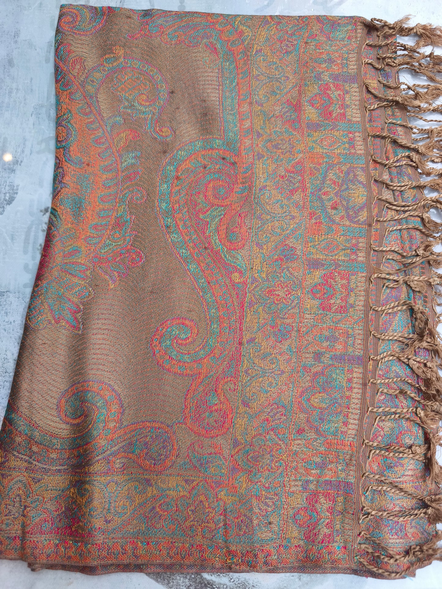 Pashmina Foulard Scarf 100% Indian Silk cm 195X75 50S