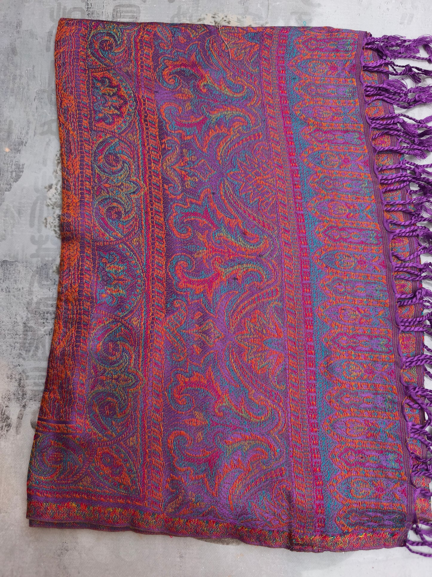Pashmina Foulard Scarf Silk 100% India cm 195X75 52S