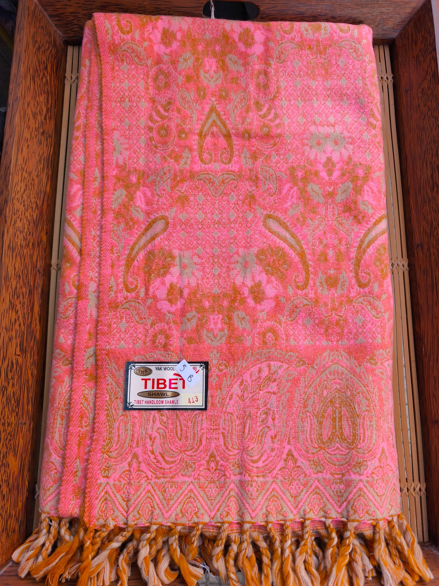 Scialle sciarpa stola Pashmina coperta lana di Yak calda Tibet 5B