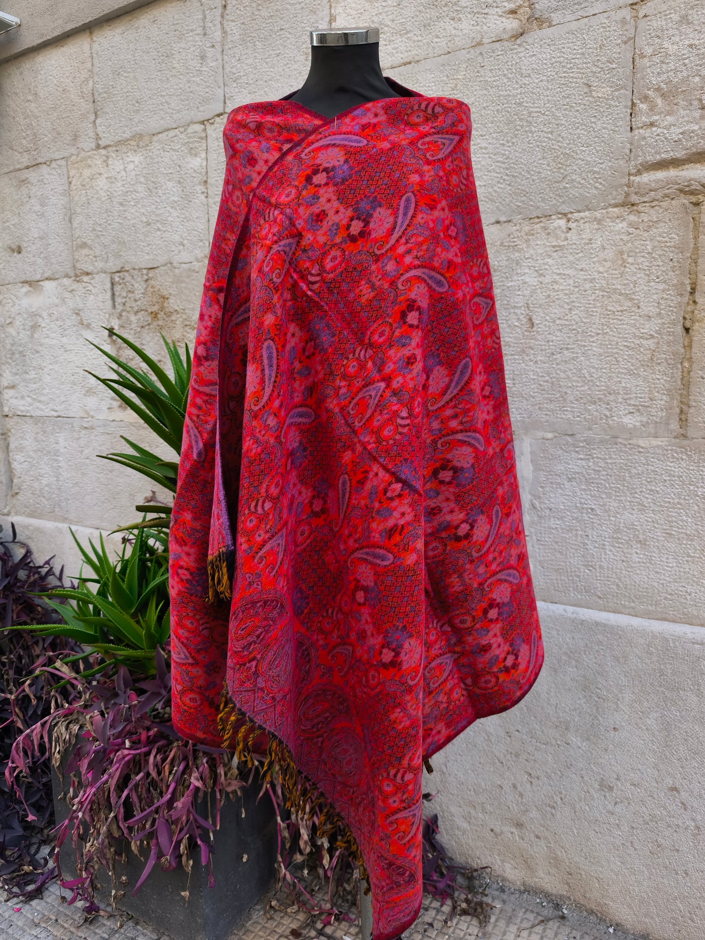 Scialle sciarpa stola Pashmina coperta lana di Yak calda Tibet 6B