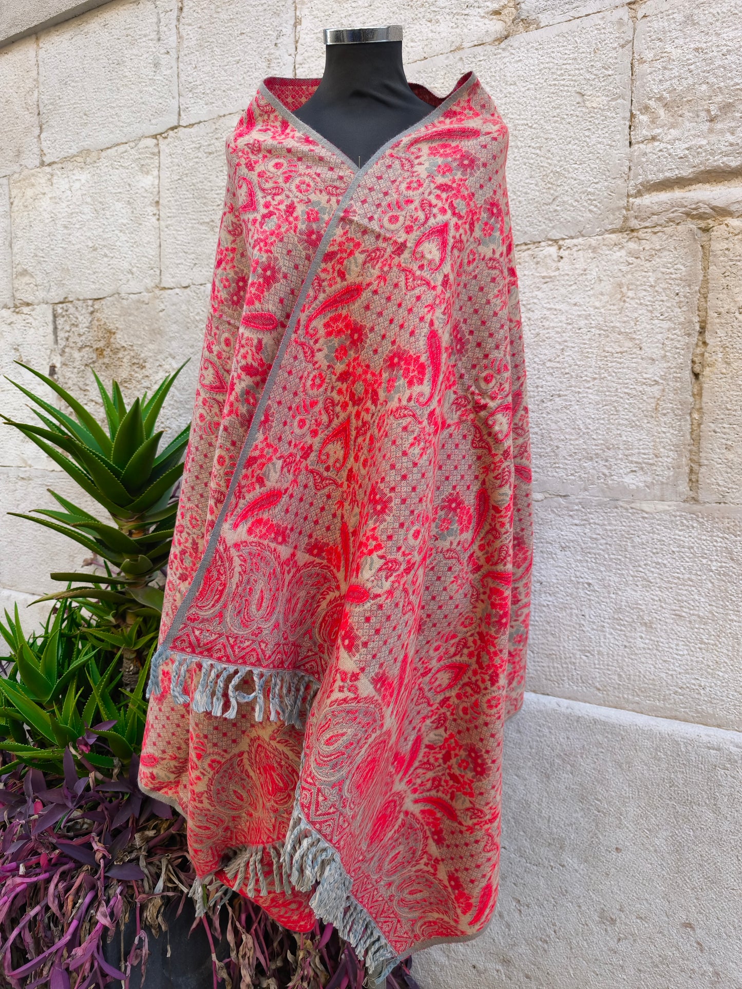 Scialle sciarpa stola Pashmina coperta lana di Yak calda Tibet 8B