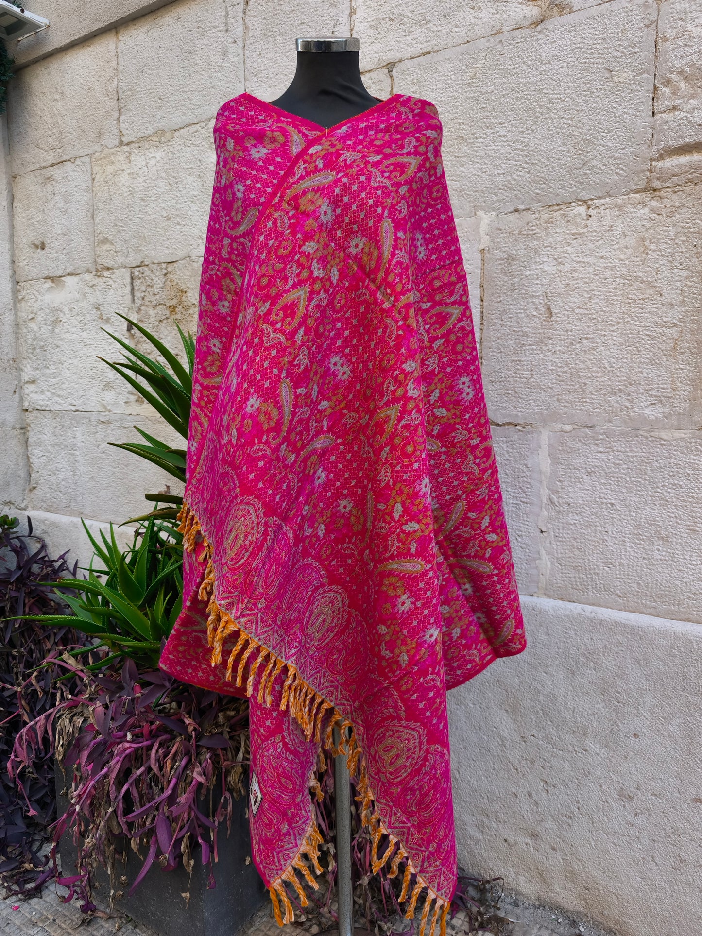 Scialle sciarpa stola Pashmina coperta lana di Yak calda Tibet 13B