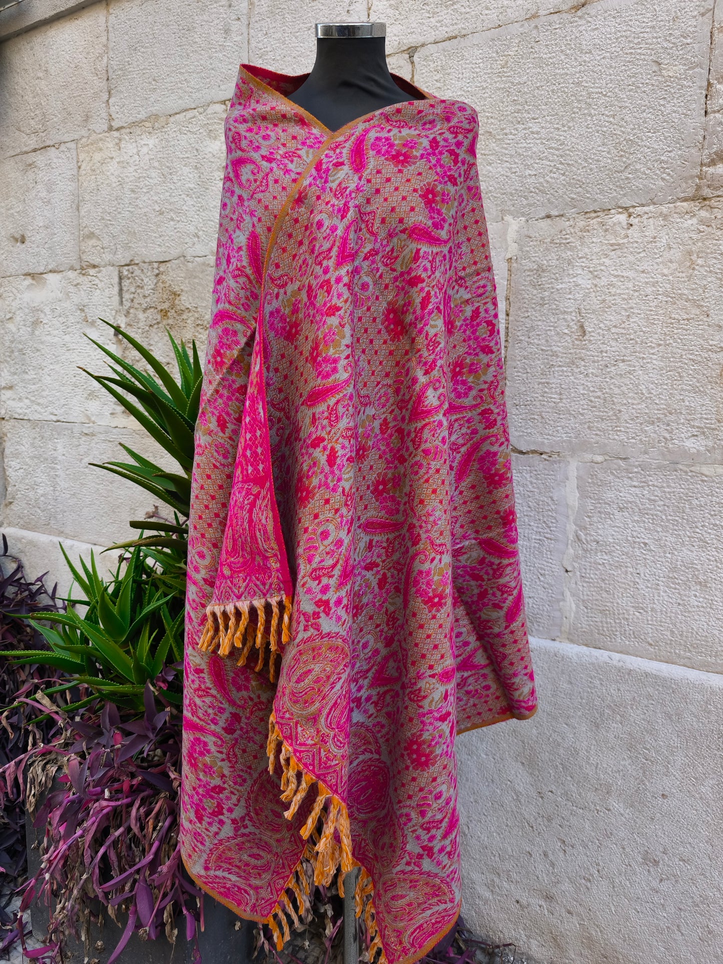 Scialle sciarpa stola Pashmina coperta lana di Yak calda Tibet 13B