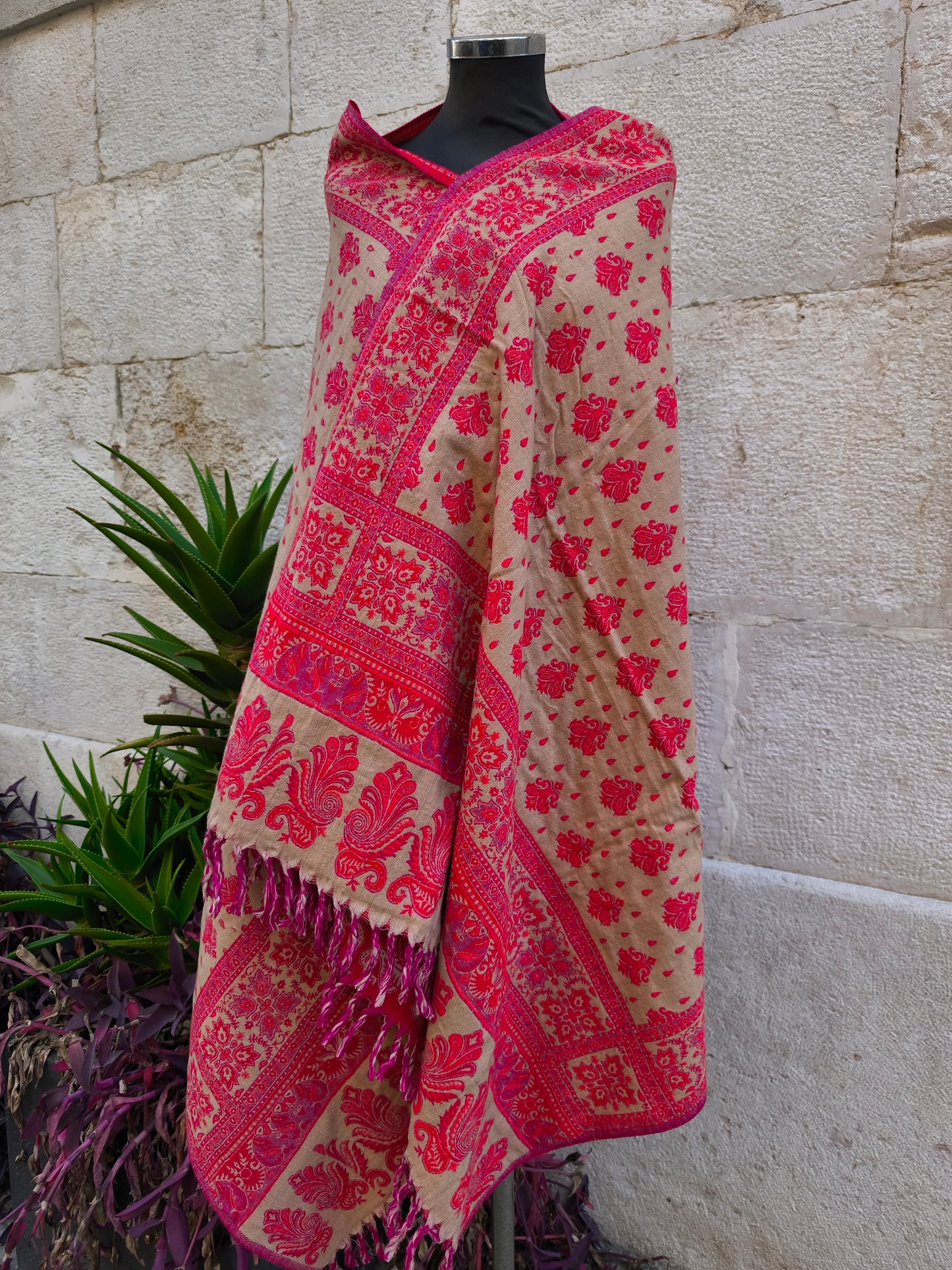 Scialle sciarpa stola Pashmina coperta lana di Yak calda Tibet 14B