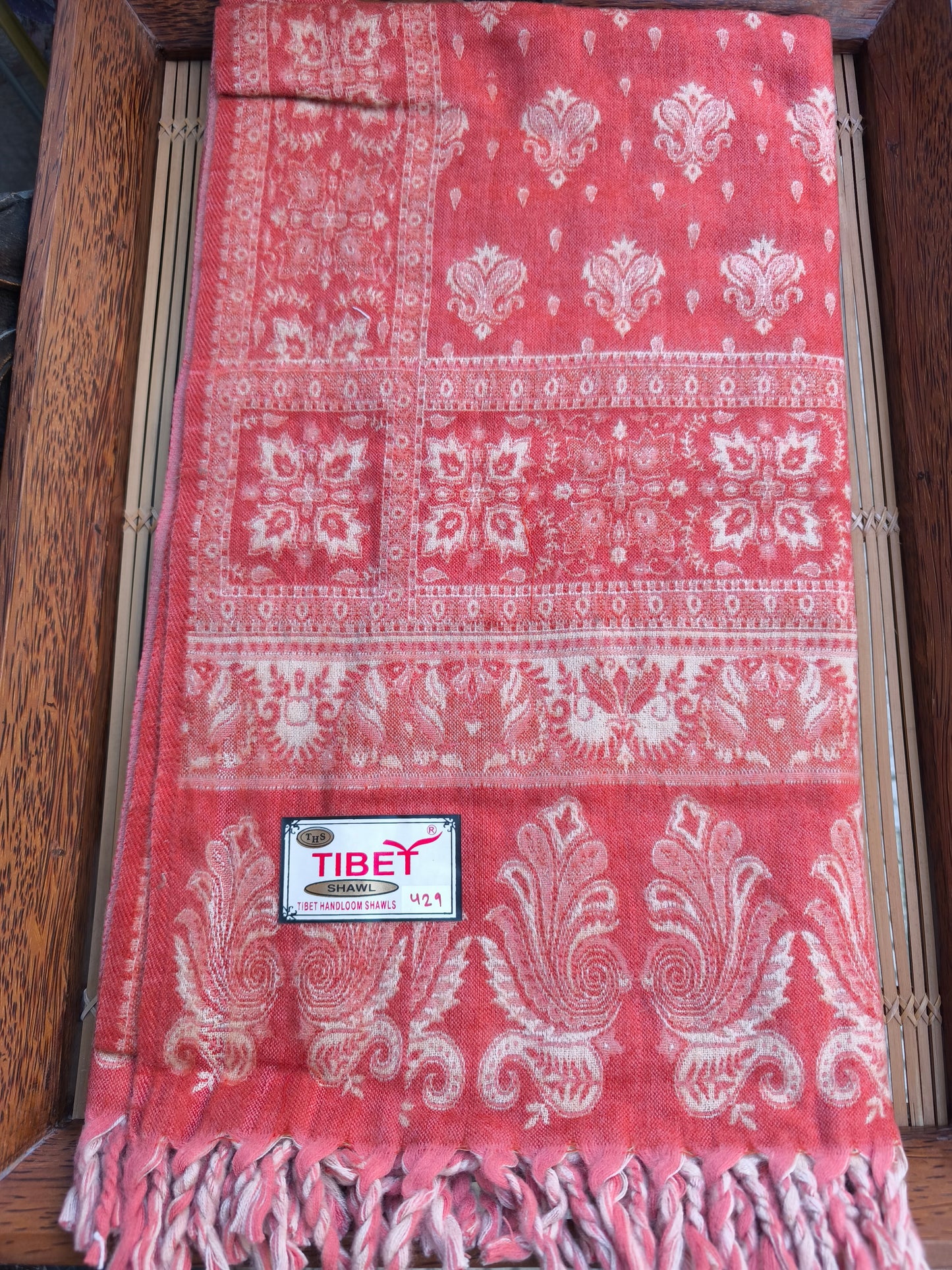 Scialle sciarpa stola Pashmina coperta lana di Yak calda Tibet 18B