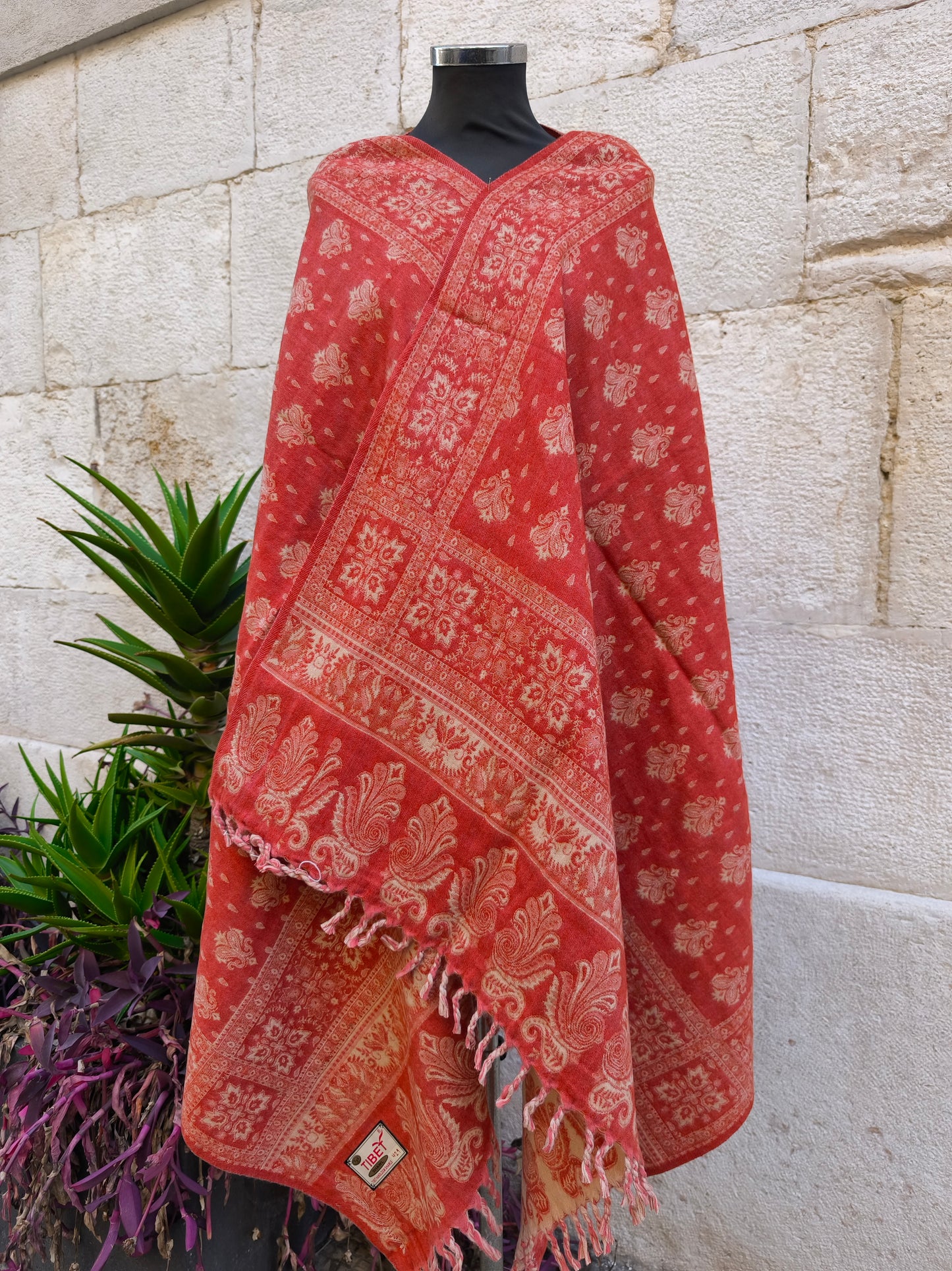 Scialle sciarpa stola Pashmina coperta lana di Yak calda Tibet 18B