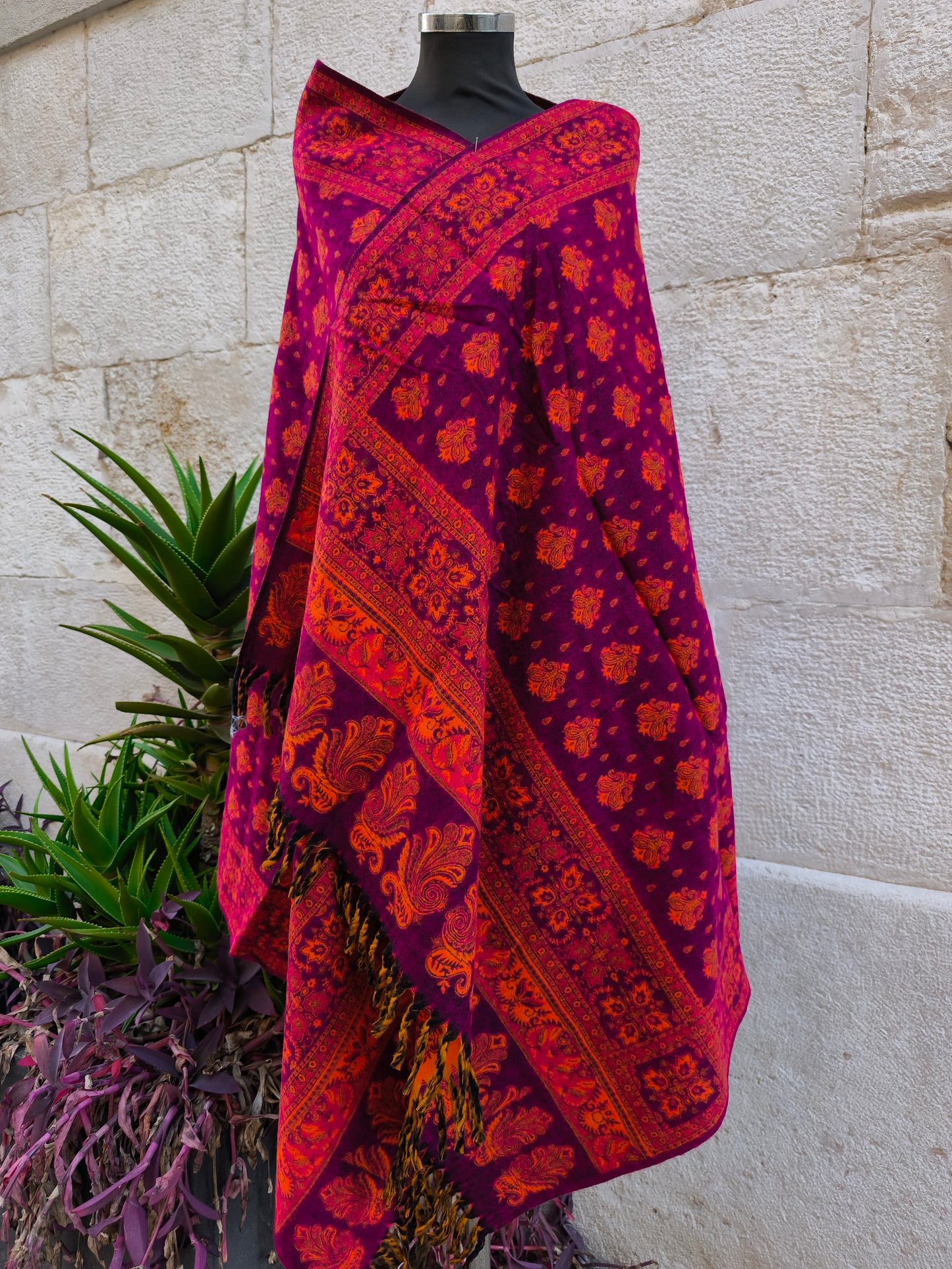 Scialle sciarpa stola Pashmina coperta lana di Yak calda Tibet 24B