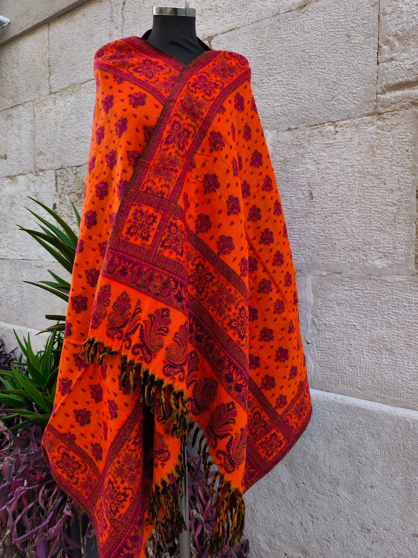 Scialle sciarpa stola Pashmina coperta lana di Yak calda Tibet 24B