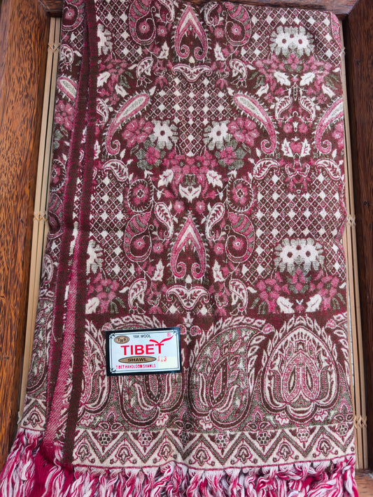 Scialle sciarpa stola Pashmina coperta lana di Yak calda Tibet 25B