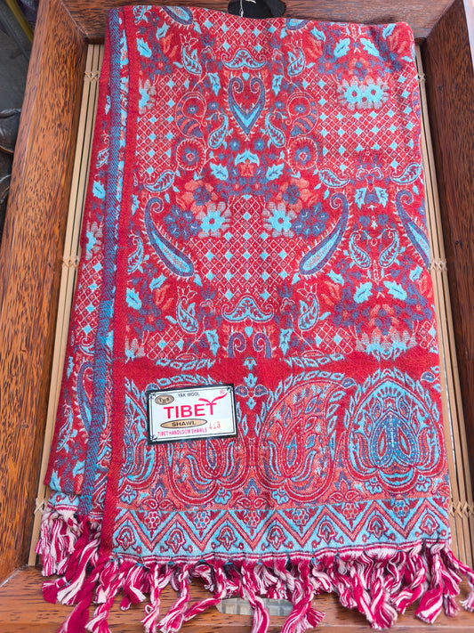 Scialle sciarpa stola Pashmina coperta lana di Yak calda Tibet 26B