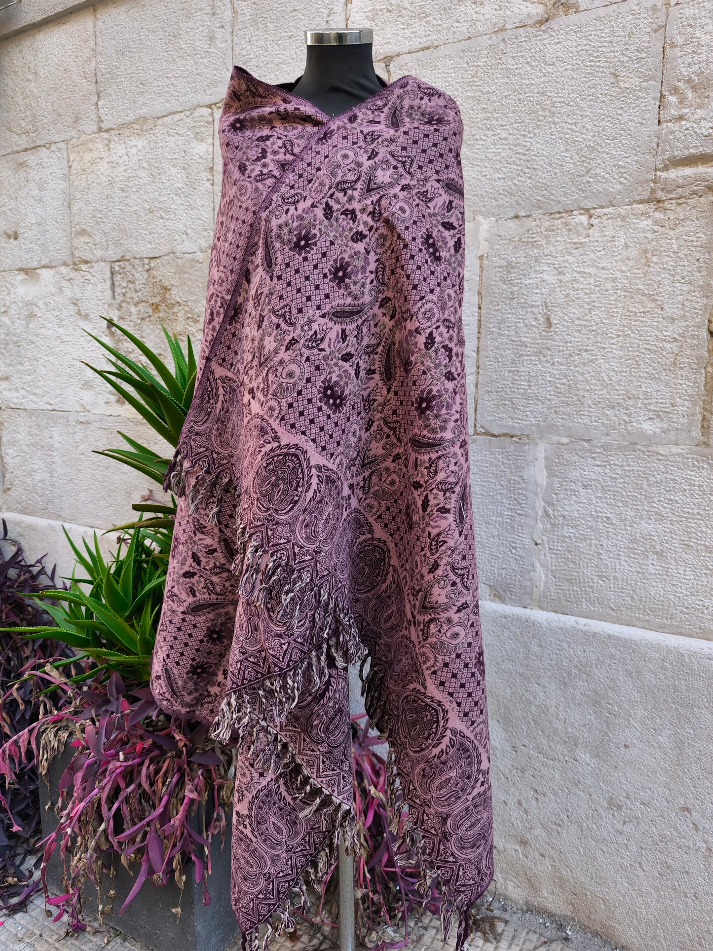 Scialle sciarpa stola Pashmina coperta lana di Yak calda Tibet 27B