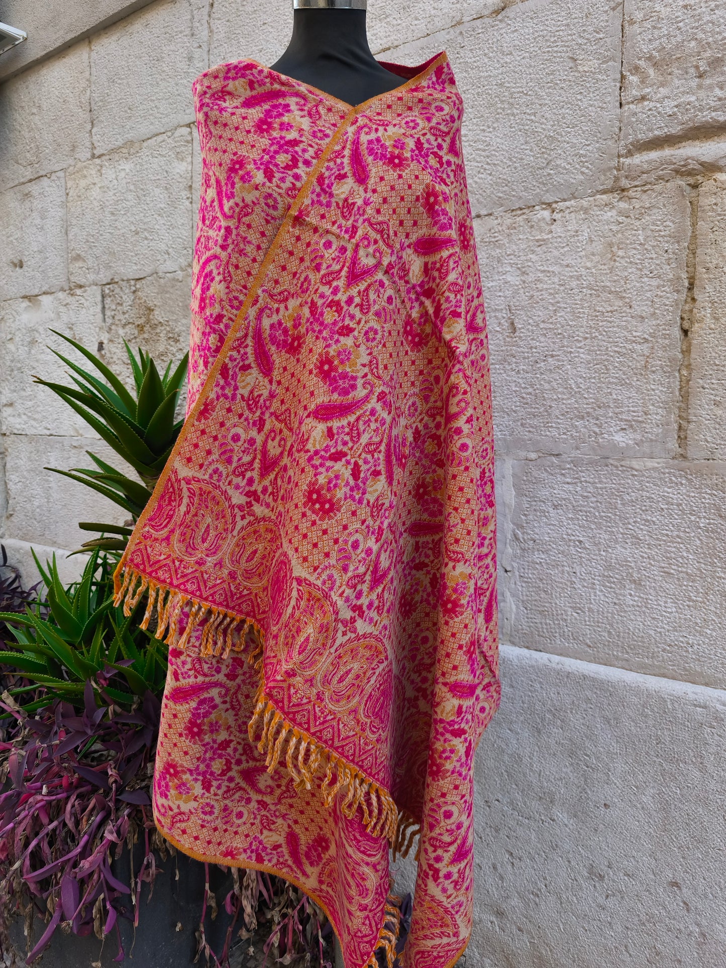 Scialle sciarpa stola Pashmina coperta lana di Yak calda Tibet 28B