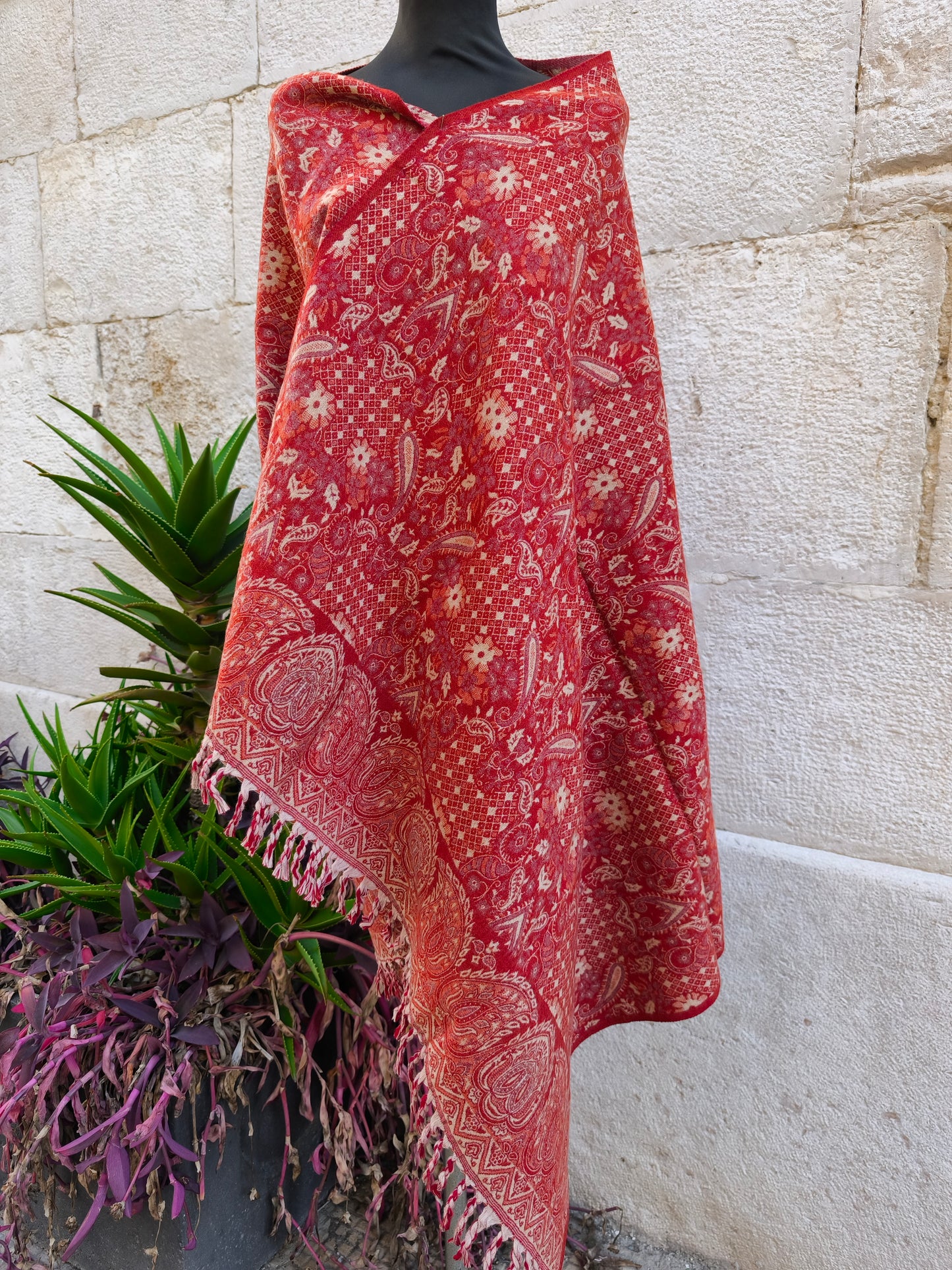 Scialle sciarpa stola Pashmina coperta lana di Yak calda Tibet 29B