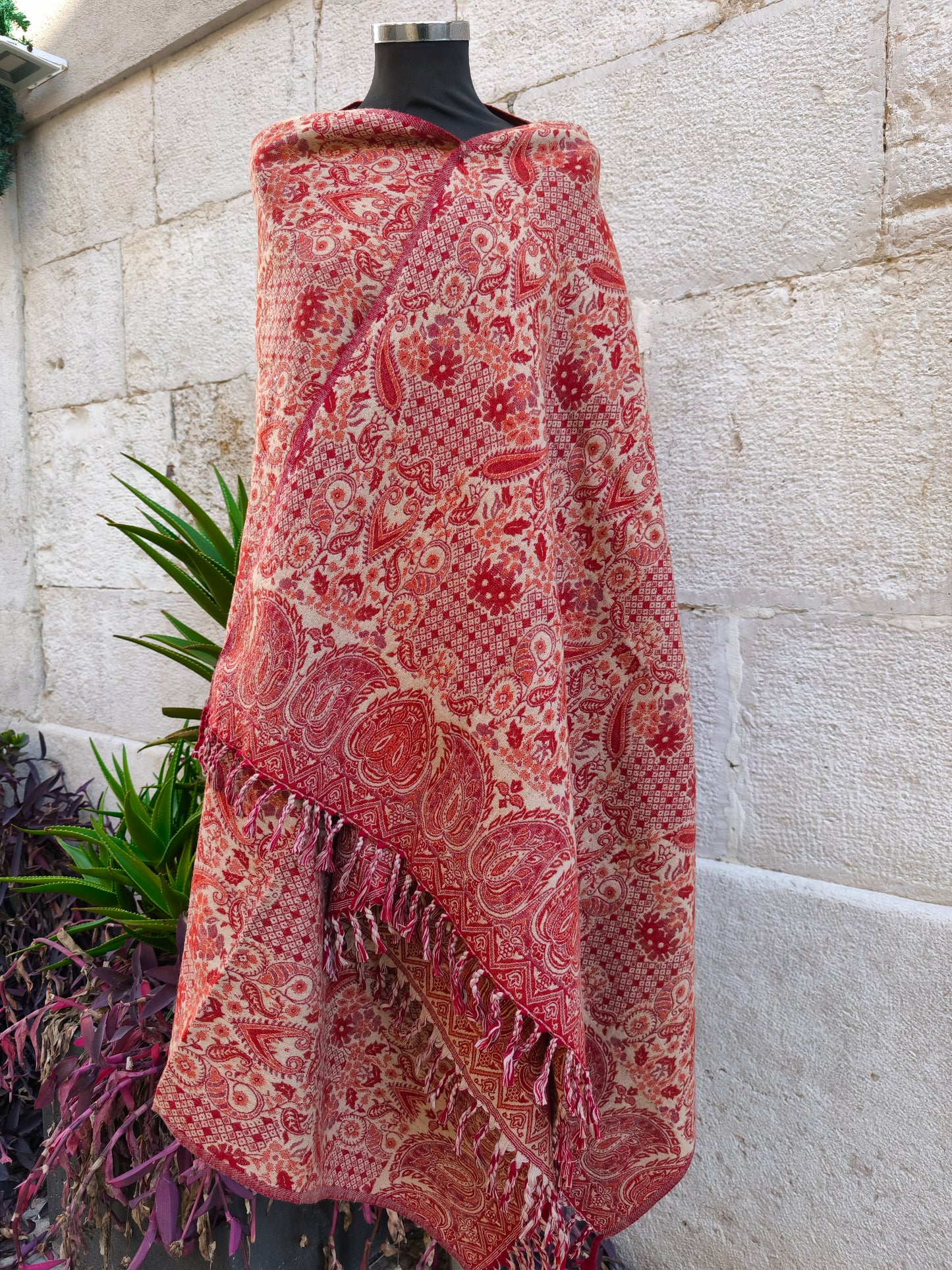 Scialle sciarpa stola Pashmina coperta lana di Yak calda Tibet 29B