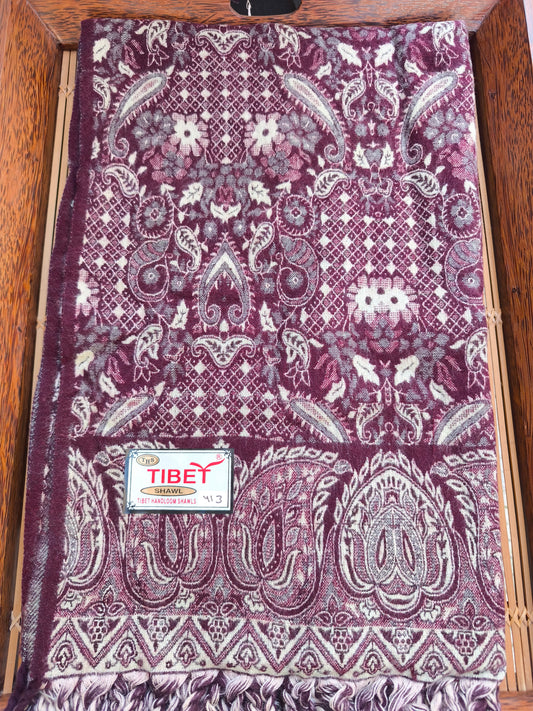 Scialle sciarpa stola Pashmina coperta lana di Yak calda Tibet 30B