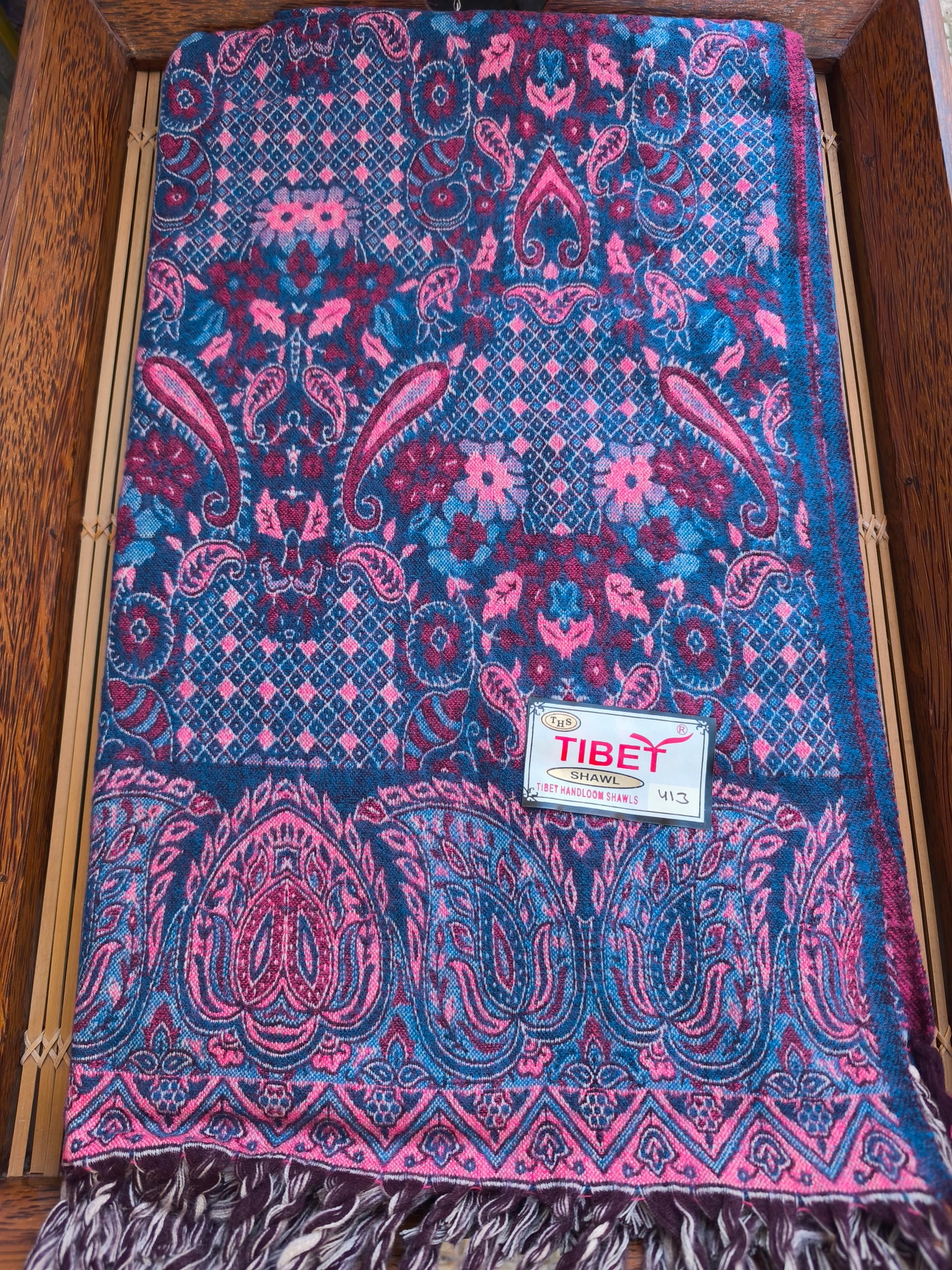 Scialle sciarpa stola Pashmina coperta lana di Yak calda Tibet 31B