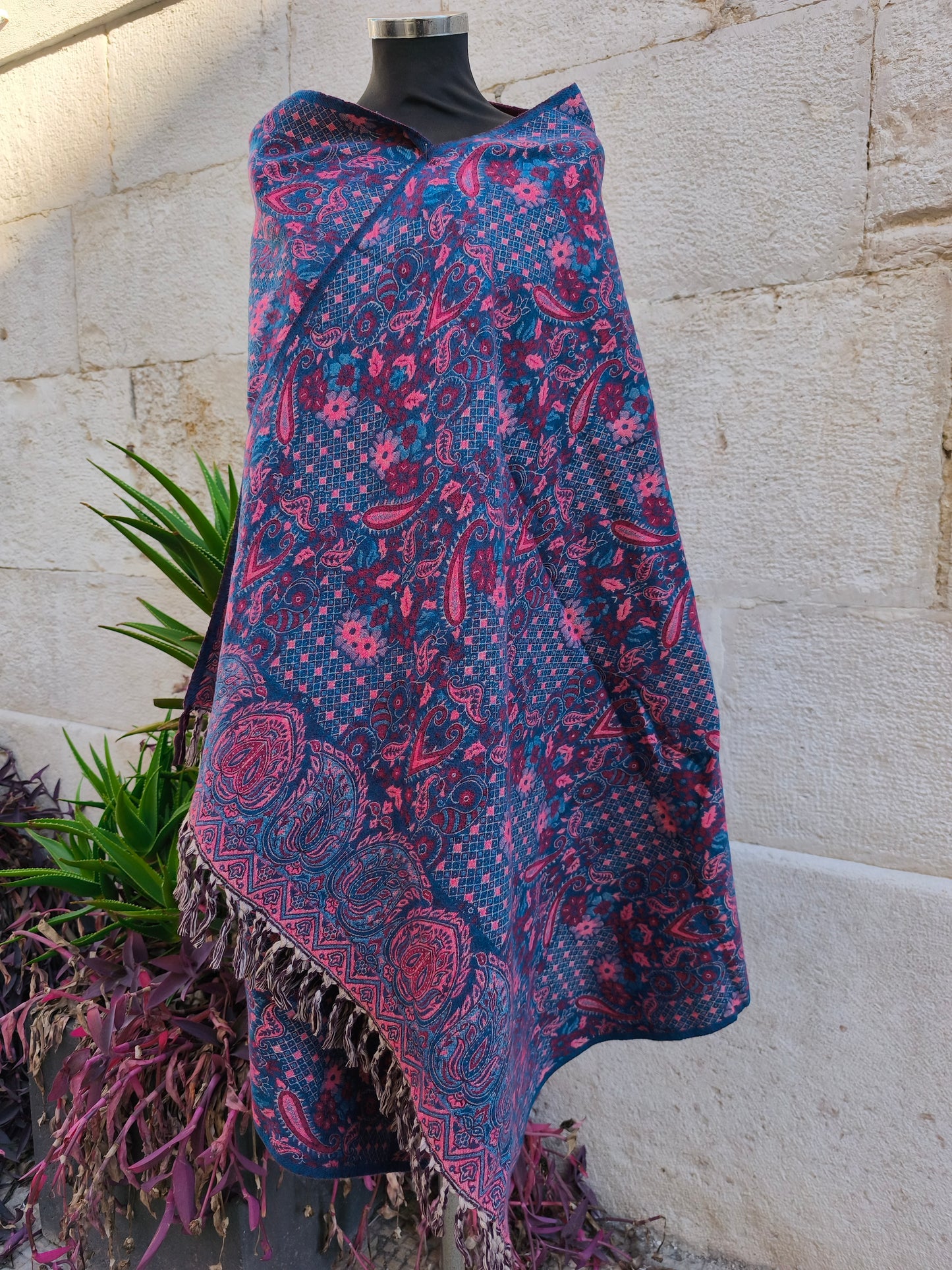 Scialle sciarpa stola Pashmina coperta lana di Yak calda Tibet 31B