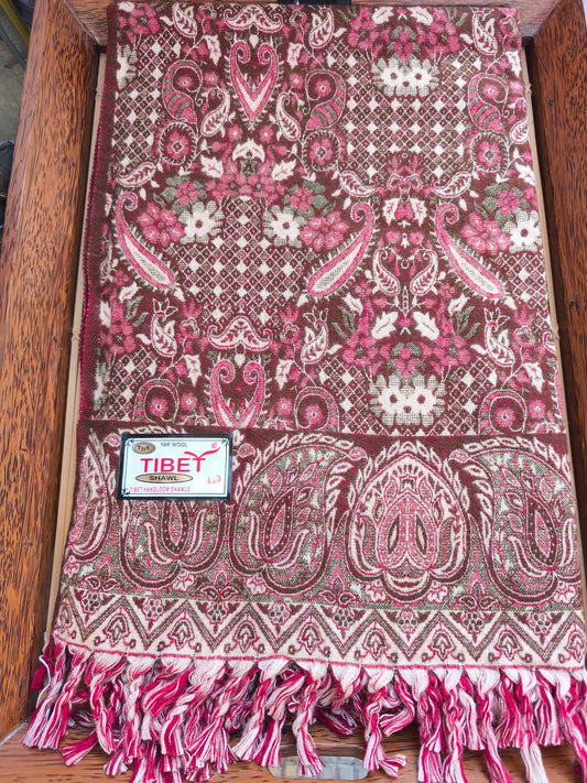 Scialle sciarpa stola Pashmina coperta lana di Yak calda Tibet 32B