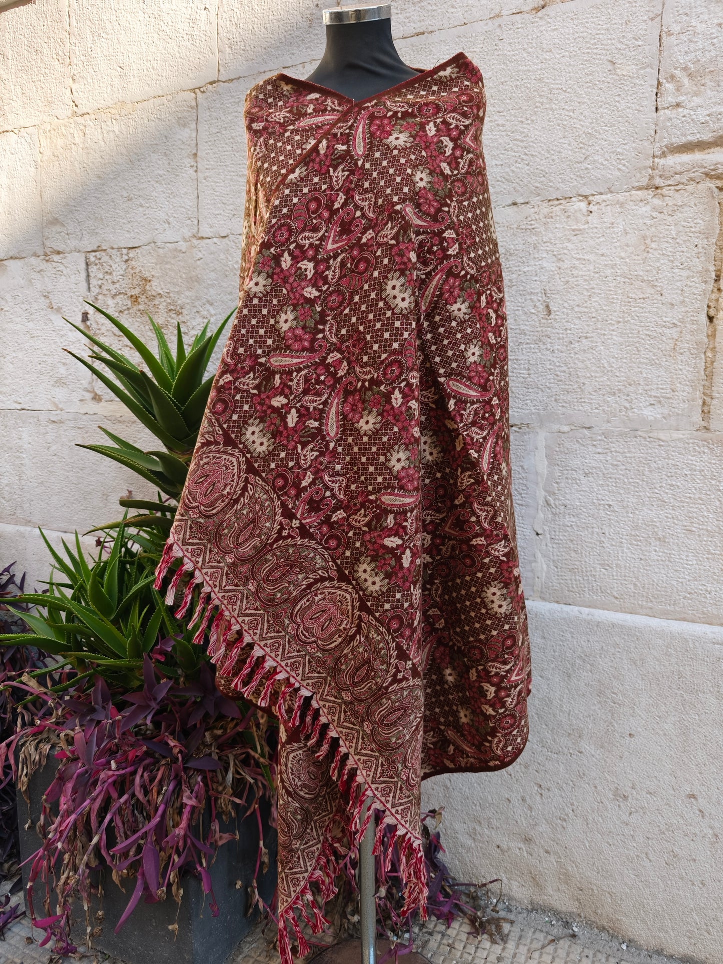 Scialle sciarpa stola Pashmina coperta lana di Yak calda Tibet 32B