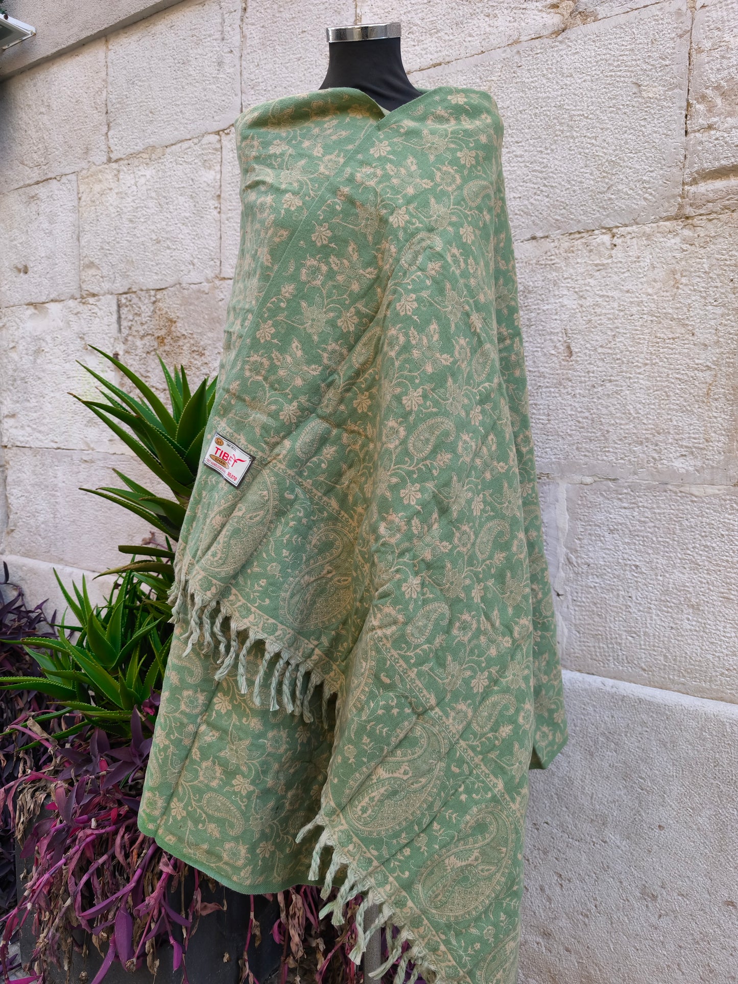 Scialle sciarpa stola Pashmina coperta lana di Yak calda Tibet 33B