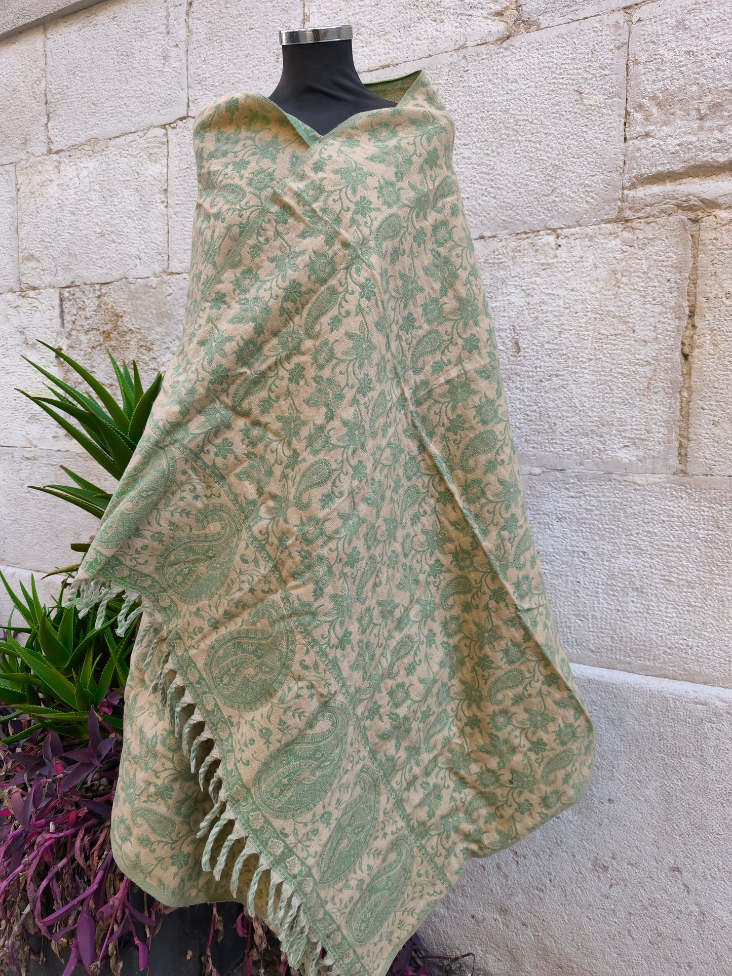 Scialle sciarpa stola Pashmina coperta lana di Yak calda Tibet 33B