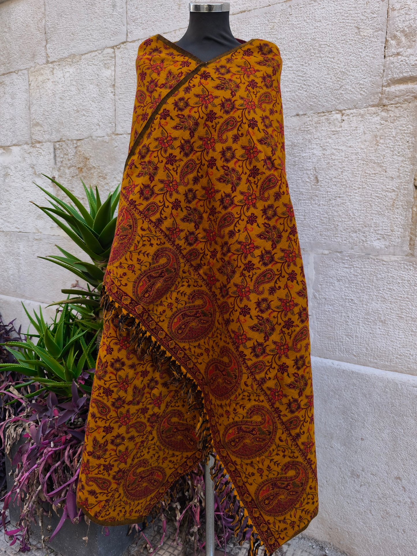 Scialle sciarpa stola Pashmina coperta lana di Yak calda Tibet 34B