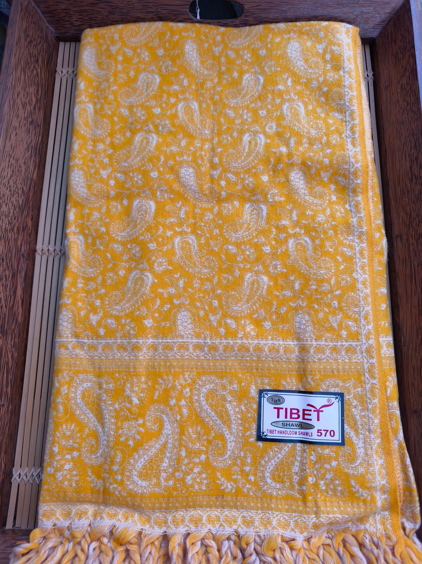 Scialle sciarpa stola Pashmina coperta lana di Yak calda Tibet 35B articolo difettato