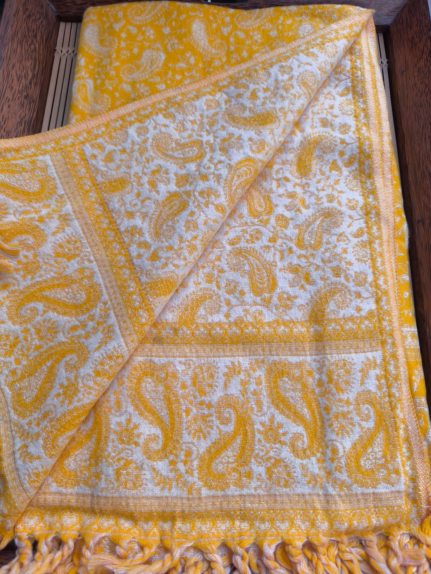 Scialle sciarpa stola Pashmina coperta lana di Yak calda Tibet 35B articolo difettato