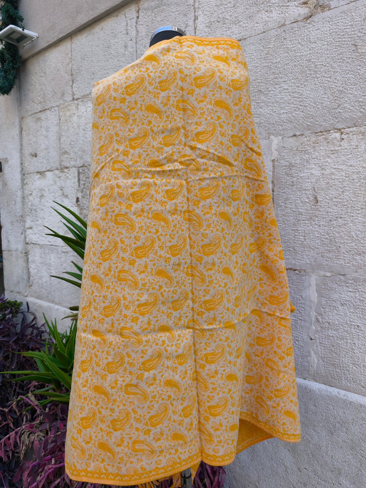 Scialle sciarpa stola Pashmina coperta lana di Yak calda Tibet 35B articolo difettato