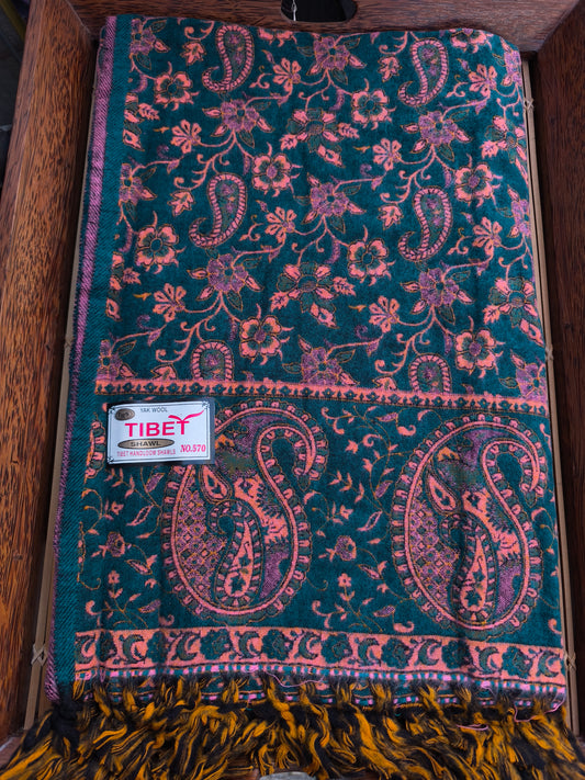 Scialle sciarpa stola Pashmina coperta lana di Yak calda Tibet 36B