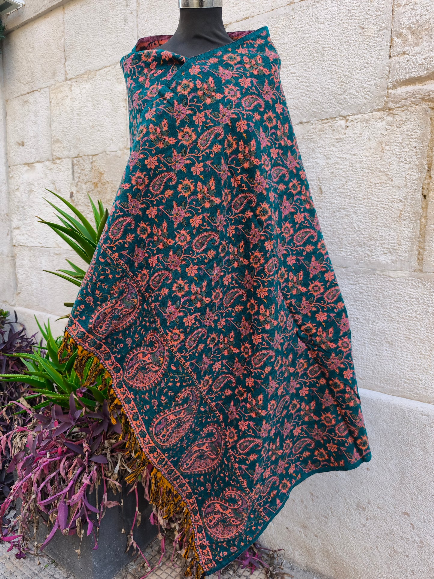 Scialle sciarpa stola Pashmina coperta lana di Yak calda Tibet 36B