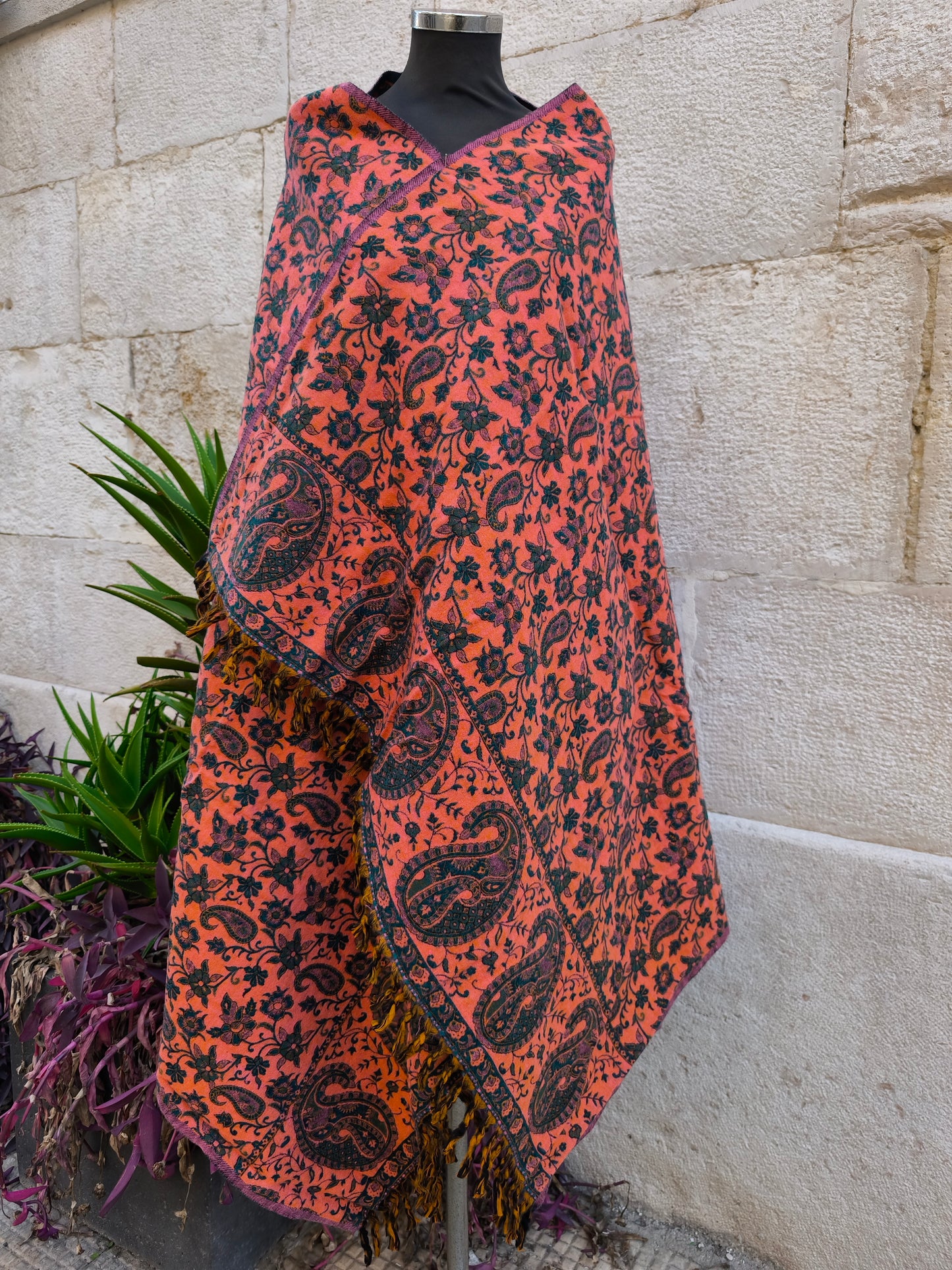 Scialle sciarpa stola Pashmina coperta lana di Yak calda Tibet 36B