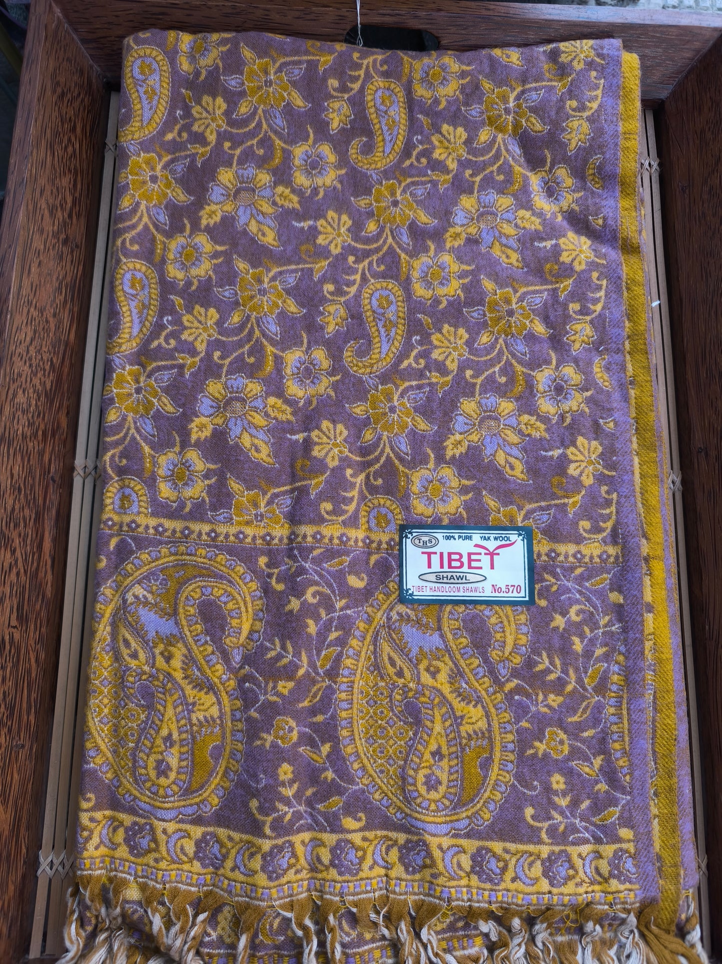 Scialle sciarpa stola Pashmina coperta lana di Yak calda Tibet 37B