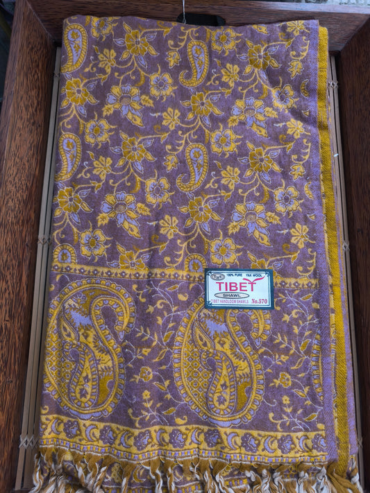 Scialle sciarpa stola Pashmina coperta lana di Yak calda Tibet 37B