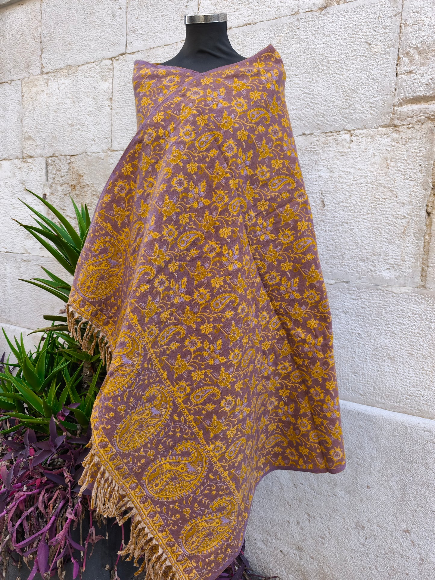 Scialle sciarpa stola Pashmina coperta lana di Yak calda Tibet 37B