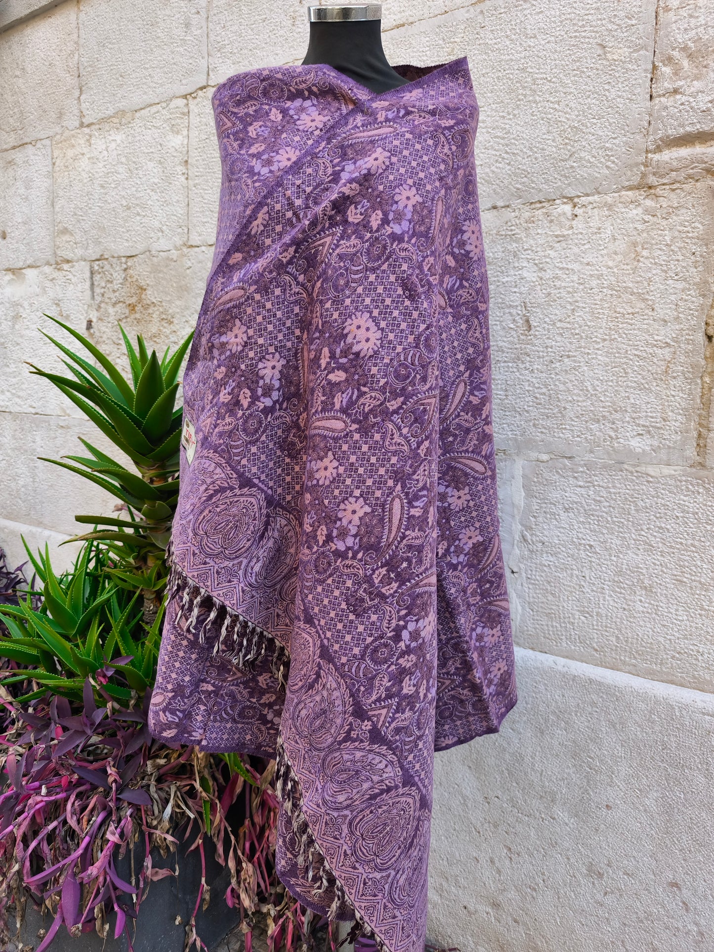 Scialle sciarpa stola Pashmina coperta lana di Yak calda Tibet 38B