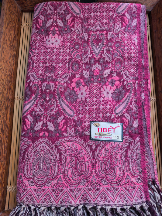 Scialle sciarpa stola Pashmina coperta lana di Yak calda Tibet 39B