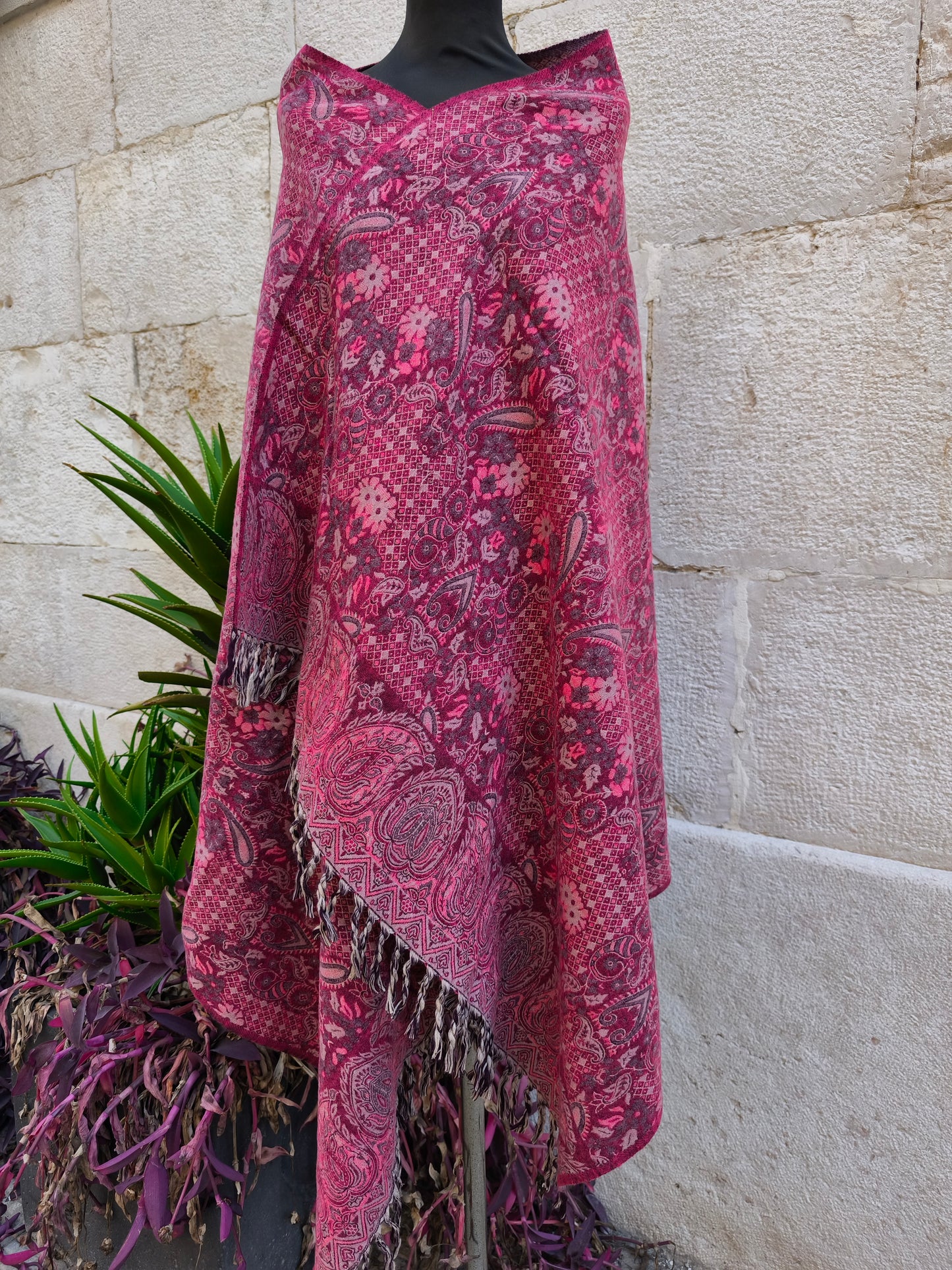 Scialle sciarpa stola Pashmina coperta lana di Yak calda Tibet 39B