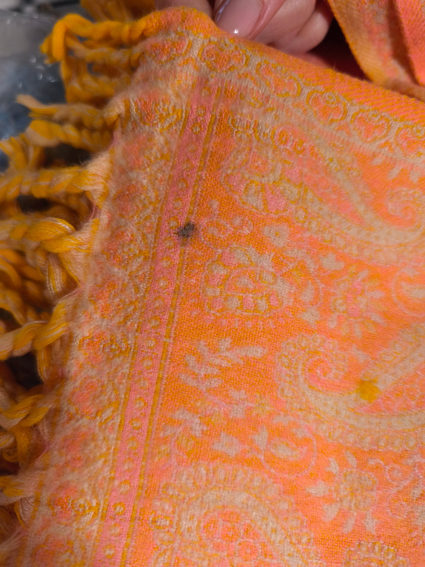 Scialle sciarpa stola Pashmina coperta lana di Yak calda Tibet 41B Difettata